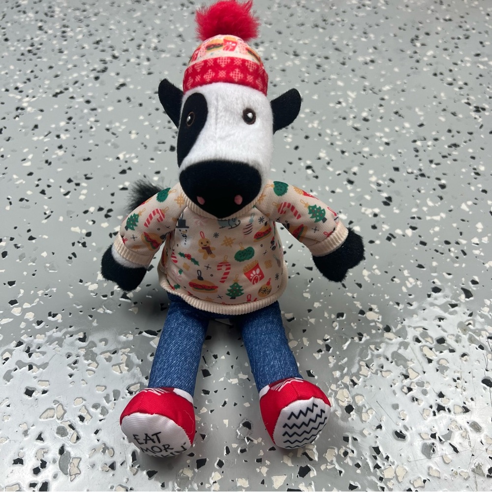 Chic-Fil-A Festive Christmas Holiday Black and Red Cow Plush 2024
